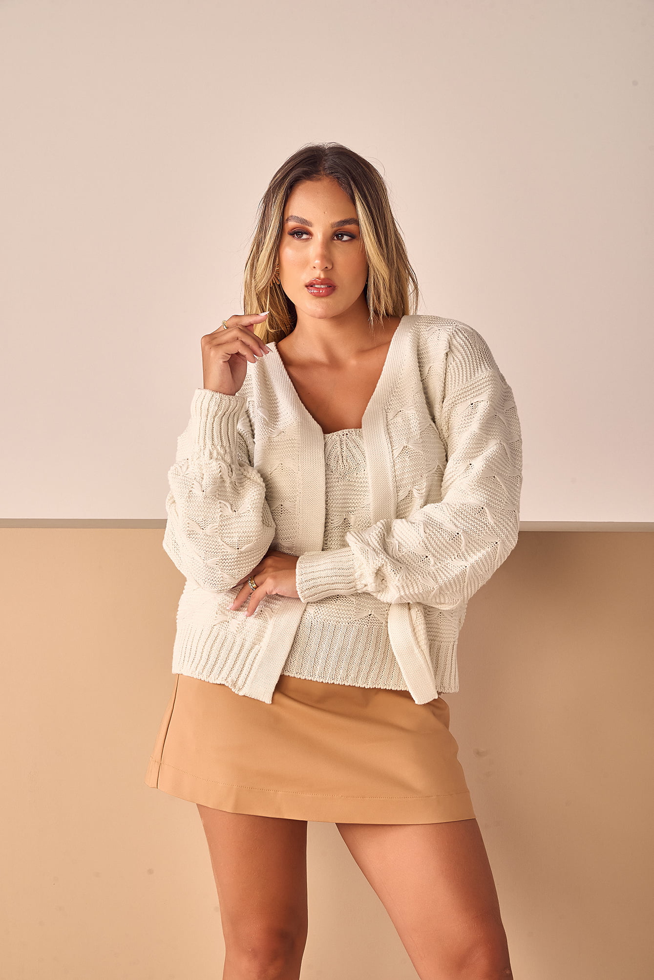 Ensemble Costume Tricot Femme Madeleine - Veste Longue + Top + Jupe - Taille 34/36 - Neuf Avec étiquettes